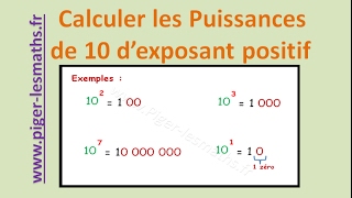 Math 4ème : Les puissances de 10 d'exposant positif  ( Les Puissances )