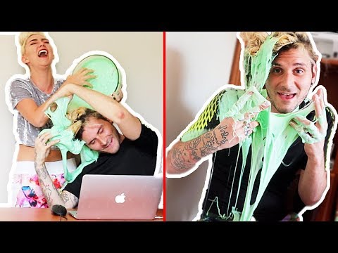 SLIME PRANK! POURING SLIME ON MY HUSBANDS HAIR! I RUINED HIS HAIR | NICOLE SKYES