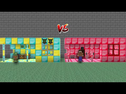 1$ FAKİR ZOMBİ EV VS 1000$ KASLI HEROBRİNE EV! 😱 - Minecraft