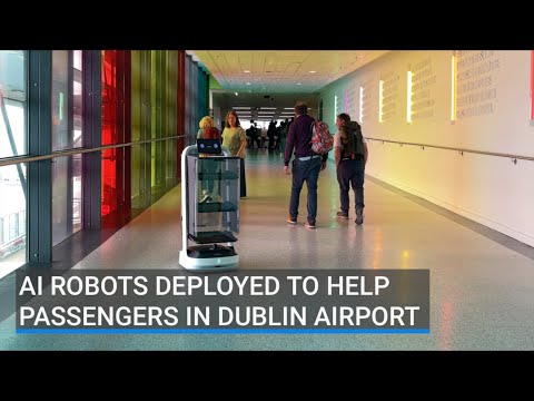 AI robots help passengers at Dublin Airport