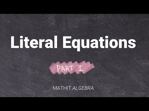 Literal Equations Guided Notes Answer Key