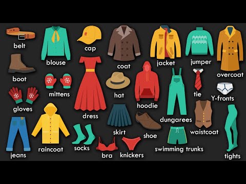 Clothes in English – Basic English Clothes Vocabulary - Names of clothes in English