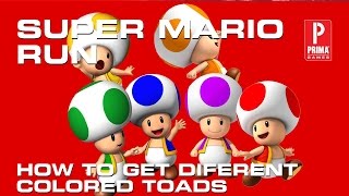 Super Mario Run How to Get Different Colored Toads