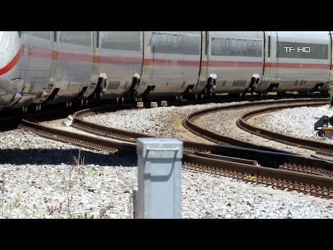 Schnelle Kurvenfahrten - ICE in Durchfahrt