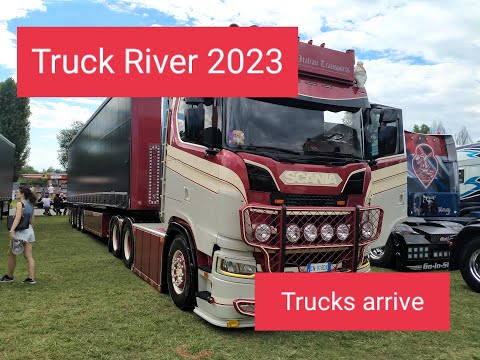 Truck River 2023 - Truck show - Trucks arrive at the park  - Saturday afternoon