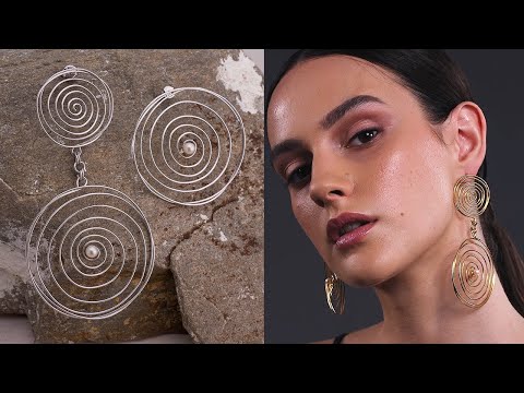 Big mismatched spiral earrings, sterling silver & pearls | Emmanuela®