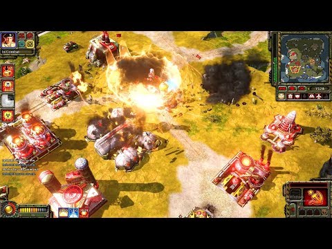 Red Alert 3 - 2 Soviet vs 2 brutal Allies vs 2 brutal Japan - map Burnt-Out Paradise