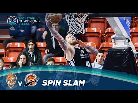 Throw that one down! Minnerath's one-handed spin dunk!