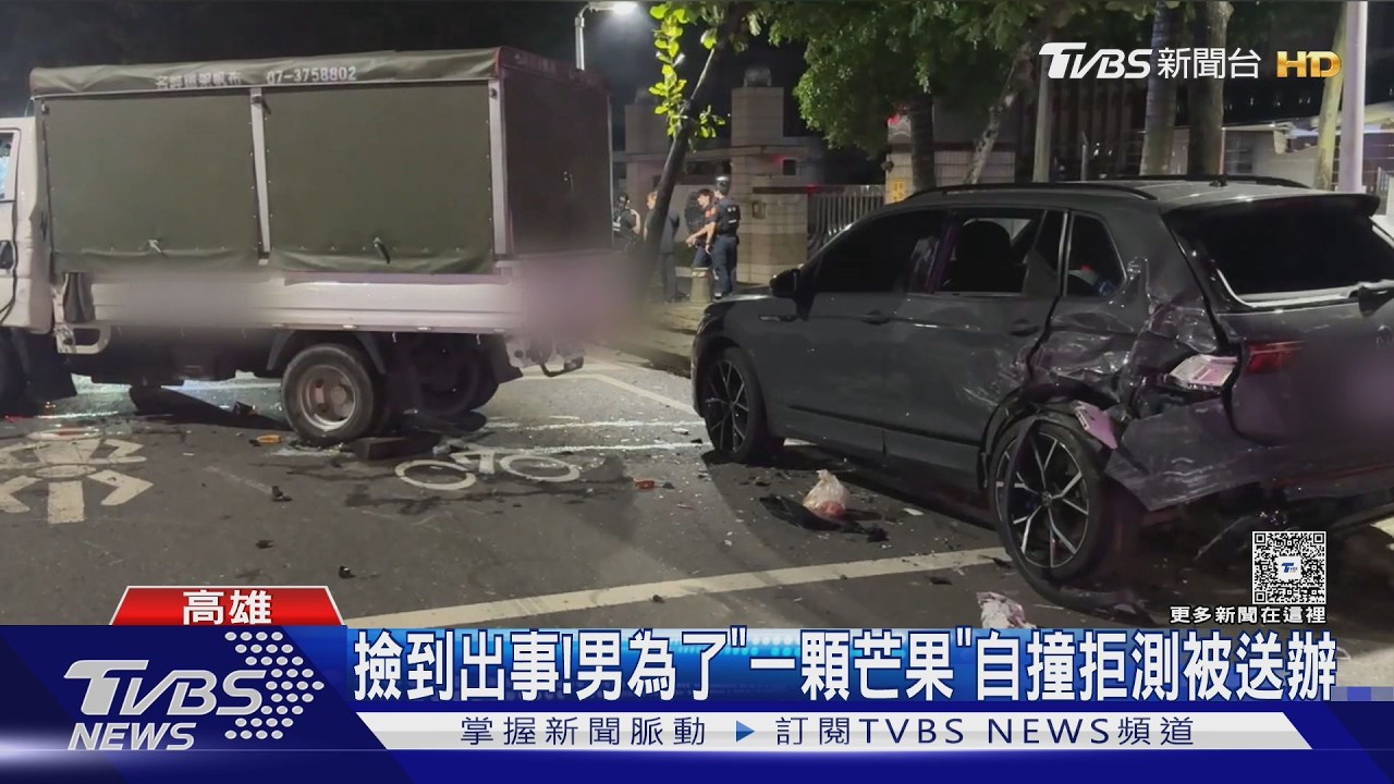 影音/高雄貨車翻覆四輪朝天!男精神恍惚拒快篩 警依毒駕罪送辦