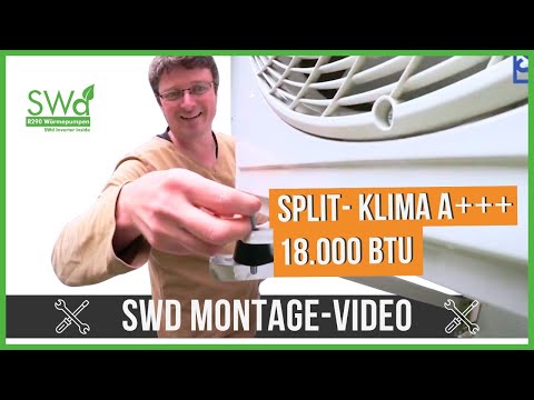 Installation SWD Split Air Conditioner A+++ 18,000 BTU with Quick Connect and copper with vacuum ...
