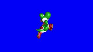 Yoshi flutter kicks Super Smash Bros Melee green screen