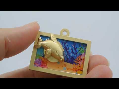 3D Cubic Design Transparent Enamel pendant- Custom enamel pendant supplier