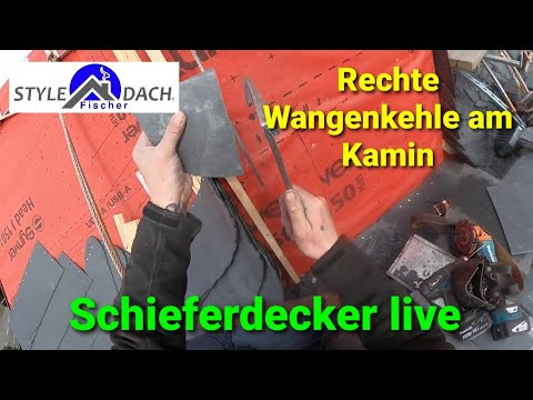 Live vom Schieferdach in Bad Lausick - Kamin andecken - rechte Wangenkehle