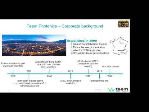 Latest developments in glass-based photonic circuits and assemblies, Teem Photonics, PDBB21