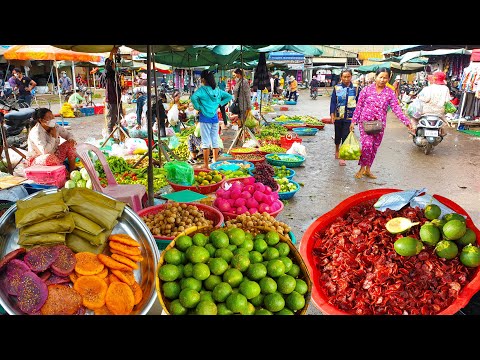 Have You Ever Seen Ang Ta Som Market - Morning Street  Food Show Around Market - Takeo Province
