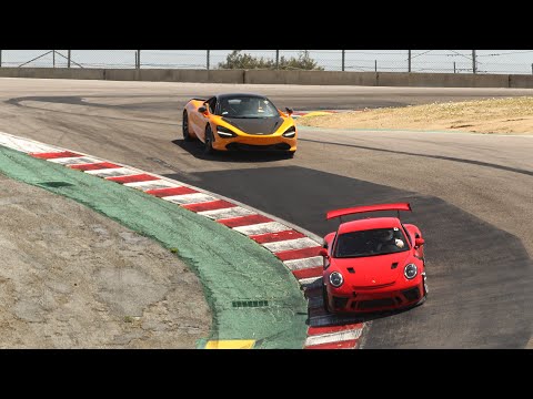McLaren 720s spider vs Porsche GT3RS at Laguna Seca