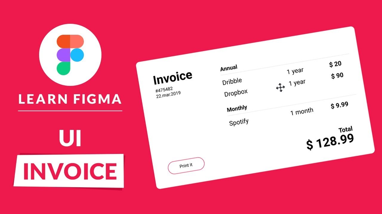 Figma tutorial : create simple UI invoice