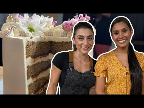 4-Layer Vanilla Espresso Cake ft. Stephanie Tucci | Deepa Does It