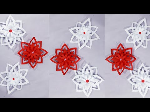 Paper Flower - Paper Christmas Flower - Inexpensive Christmas Ornament - Christmas Decoration