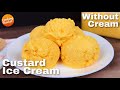 Easy Custard Ice Cream Recipe No Egg No Cream No Condensed Milk No Machine Custard Ice Cream Recipe