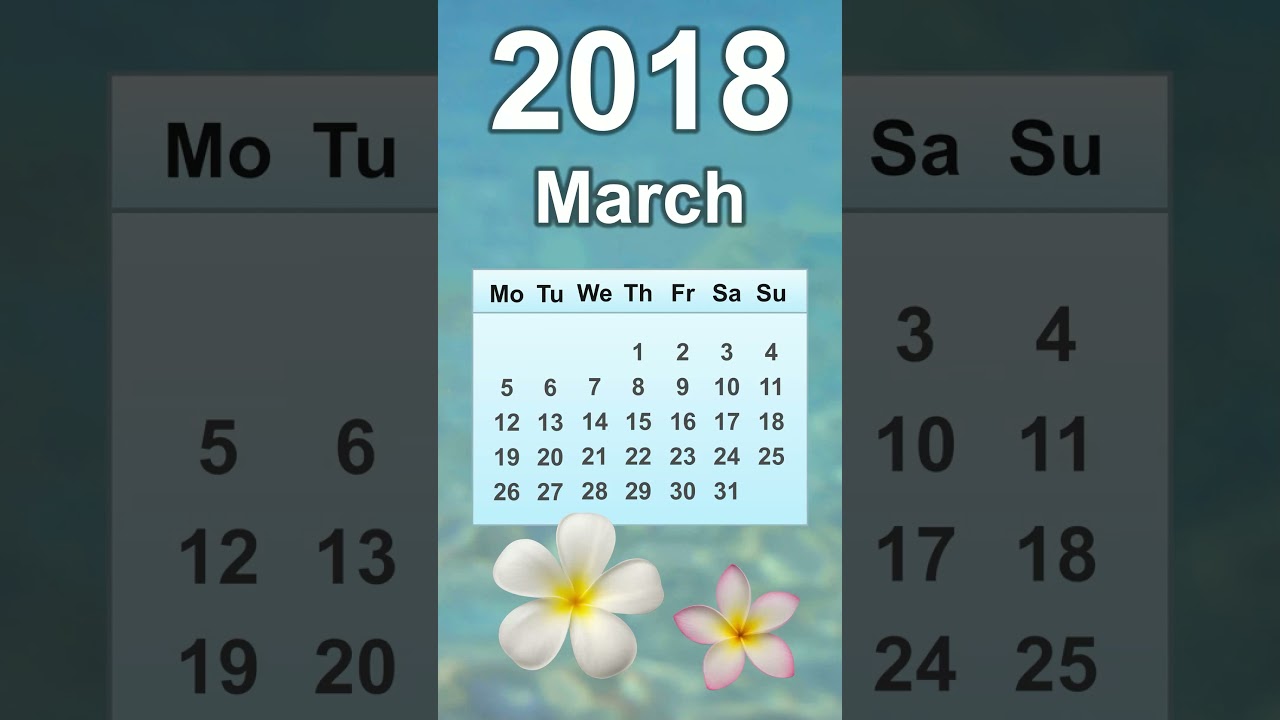 March 2018 Calendar