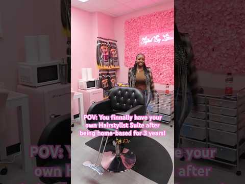 Pink Salon Suite Tour 😍💖🌸 #salonsuite #hairstyle #hairsalon #knotlessbraids #bohobraids