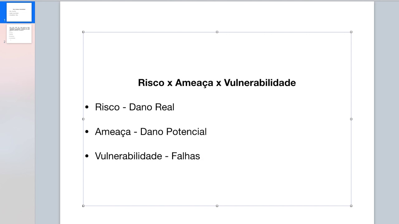 Diferença entre Risco x Ameaça x Vulnerabilidade.