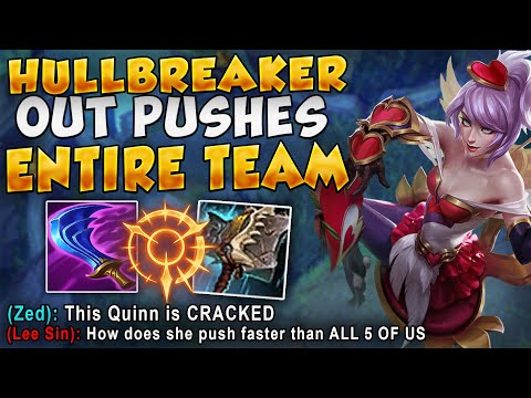 RANK 1 QUINN SHOWCASES THE POWER OF HULLBREAKER WITH THIS PUSH (BEST COMEBACK) - League of Legends