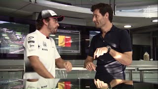 When Mark Webber met Fernando Alonso (Channel 4)