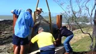 preview picture of video 'Emu Park Anzac Day 2015 - Placing the Glass Artwork.'