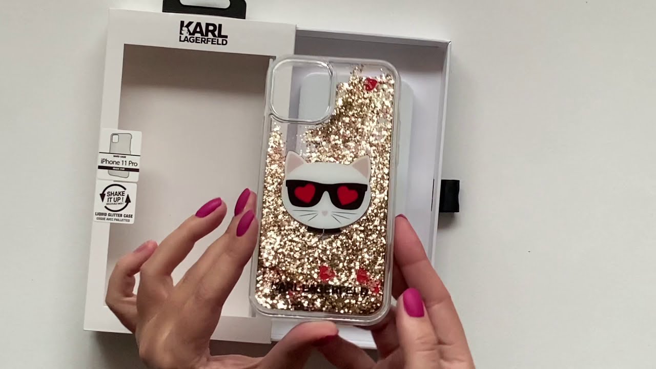 Karl Lagerfeld Heads Glitter Maciņš- iPhone 11 / 11 Pro
