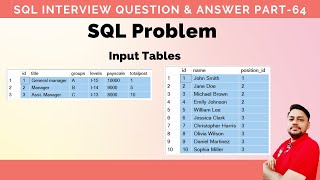 SQL Interview Questions And Answers Part 64 |  SQL questions for Product based companies