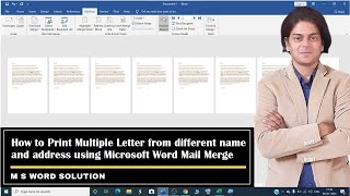 How to Print Multiple Letter from different name and address using Microsoft Word Mail Merge