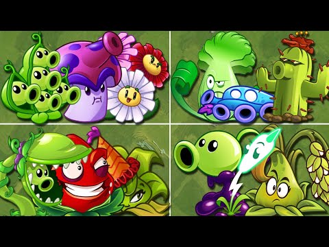 Random 4 Team Plants - Boom, PEA, and Punch Plant - Who Best Team? - PvZ 2 Team Plant vs Team Plant