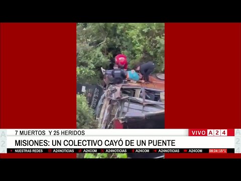⚠️ TRAGEDIA EN MISIONES: UN COLECTIVO CAYÓ DE UN PUENTE