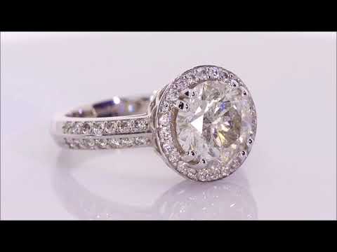 3.34 ctw Diamond Engagement Ring - Round Cut H-I SI3 | BigDiamondsUSA