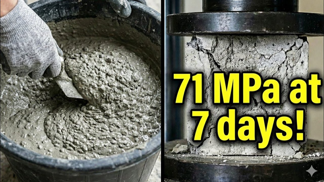​71 MPa in 7 Days! Concrete Trial Mix for Optimal Workability & Pumpability #concrete #construction