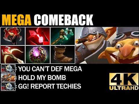 Most Cancer Heroes [Techies] Defend Mega Creeps Epic Comeback Dota 2 Pro Gameplay