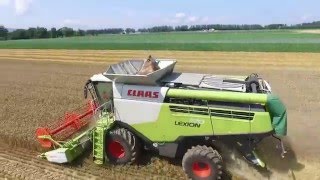 【2015】日本最速?!  Lexion770 小麦収穫　空撮