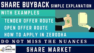 what is Share buyback explanation with example tender offer buy back with example open offer buyback