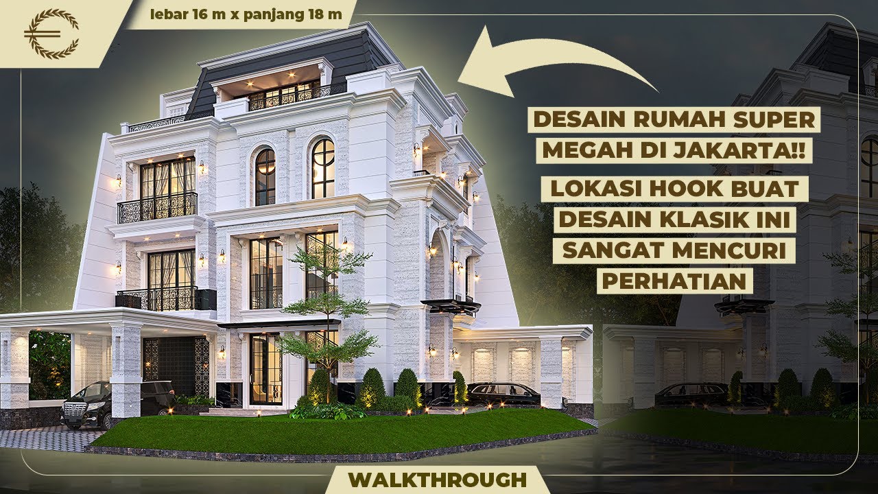 Video 3D Mr. IIT 1329 Classic House 3 Floors Design - Jakarta