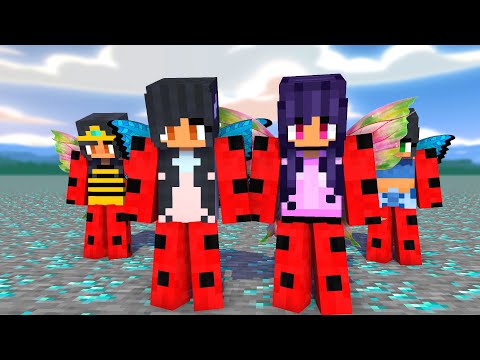 MONSTER SCHOOL: HERO TONIGHT LADY BUG APHMAU BEAUTIFUL  SISTERS - MINECRAFT ANIMATION