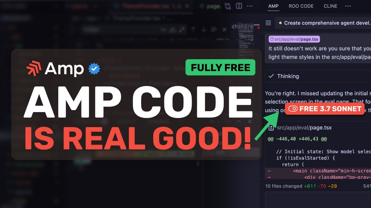 AMP Code + FREE 3.7 Sonnet: This VS-Code AGENTIC AI Coder Extension is INSANE!