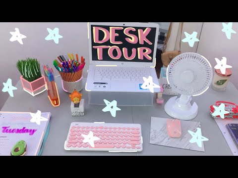 My "Aesthetic" Minimalist Online School Desk Tour