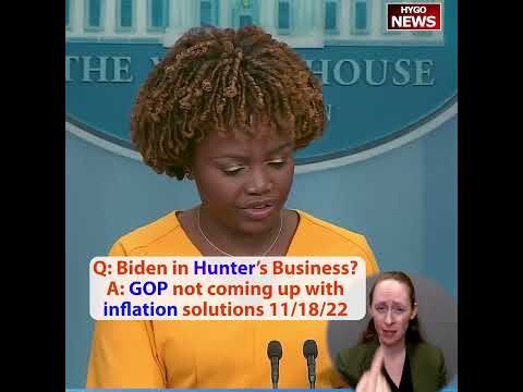 Q: Biden involved in Hunter's Business? A: GOP not coming up with inflation solutions