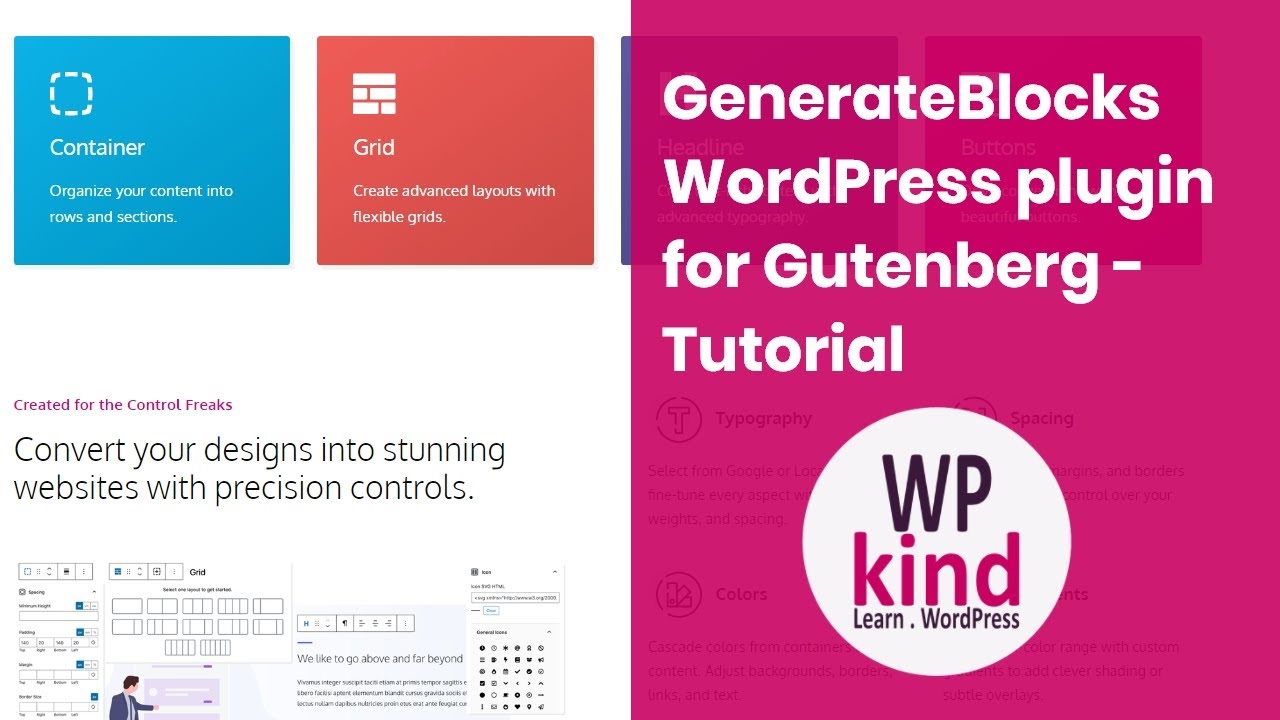 GenerateBlocks WordPress plugin for Gutenberg tutorial