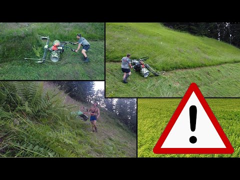 Bergwiesen mähen unter extremen Bedingungen