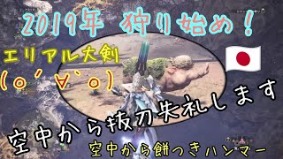 【MHW】2019年の狩り始めは、空中から失礼します！の巻