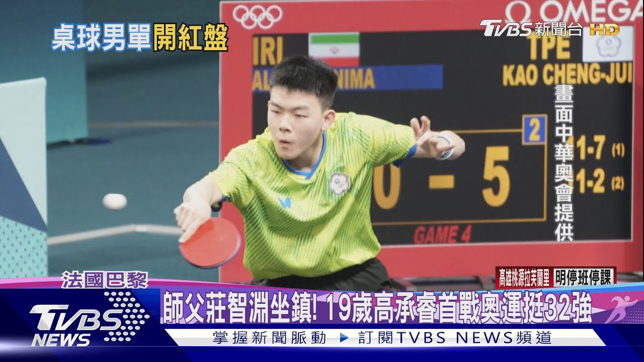 師父莊智淵坐鎮！19歲高承睿首戰奧運挺32強