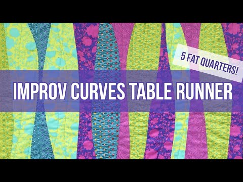 Easy Improv Curves Table Runner in a Day! Simple Project to Learn Curved Piecing: Free PDF Download